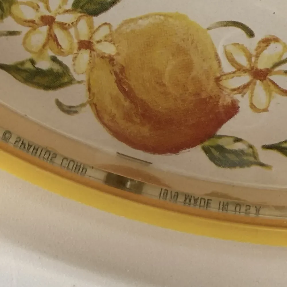 Vtg Spartus Peach Flowers Plastic Electric Kitchen Wall Clock Retro Yellow 10